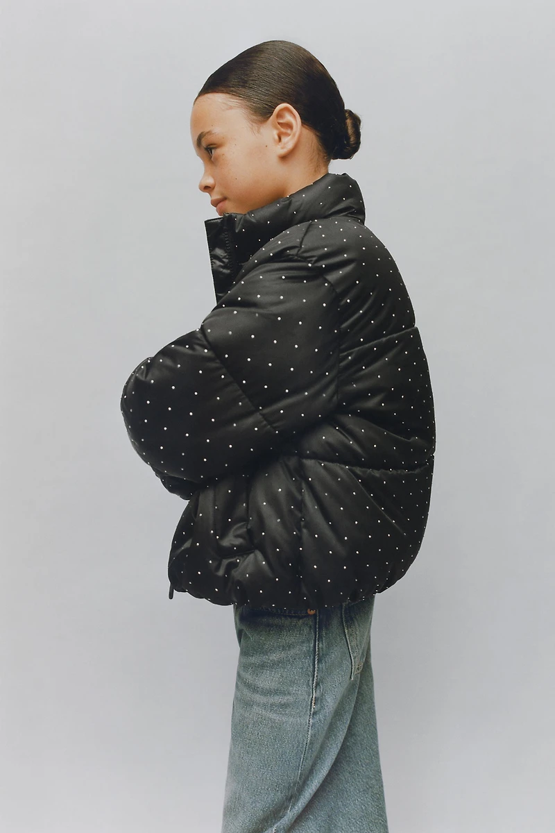 RHINESTONE PUFFER JACKET