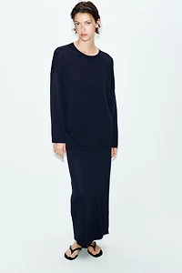 FINE KNIT MIDI SKIRT