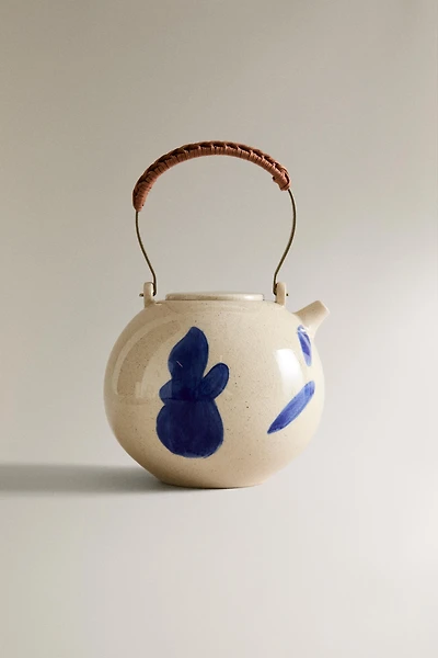 CERAMIC TEAPOT WITH PAINTED MOTIFS