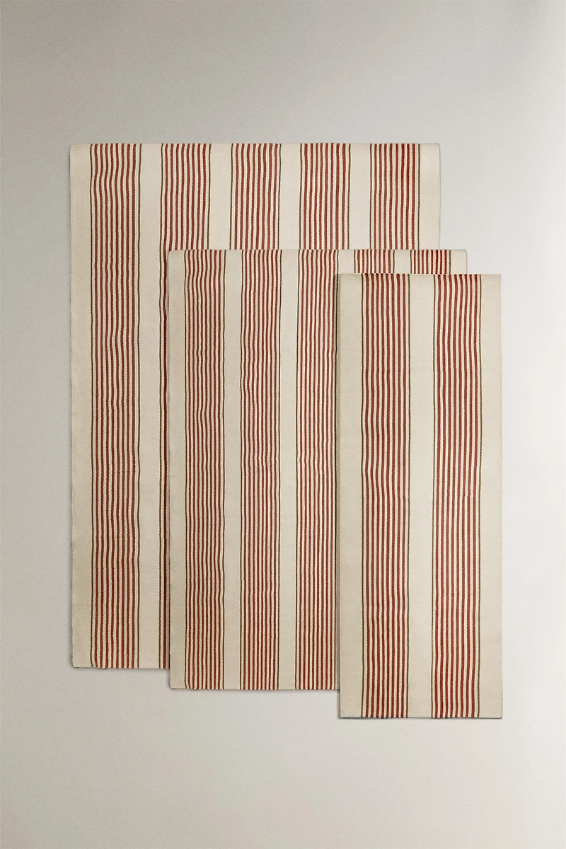 TAPIS JUTE ET COTON RAYURES