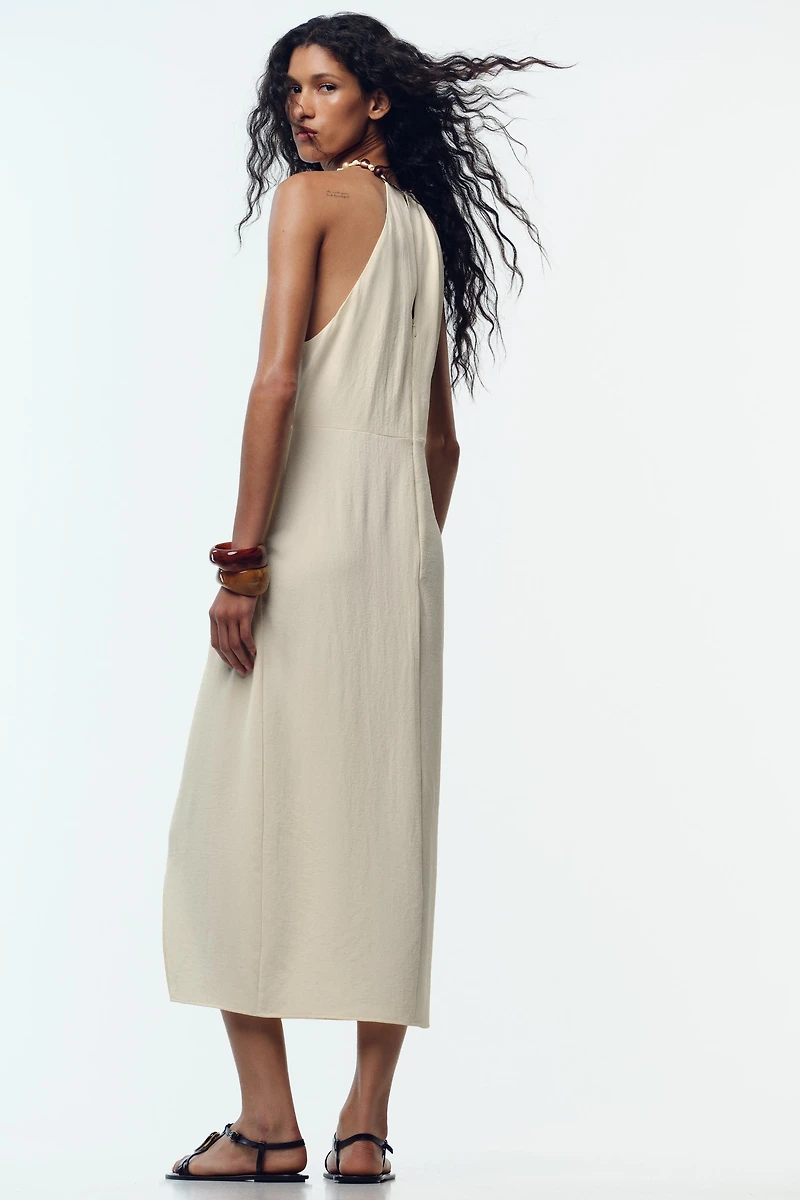 ROBE MIDI AJOURÉE NŒUD