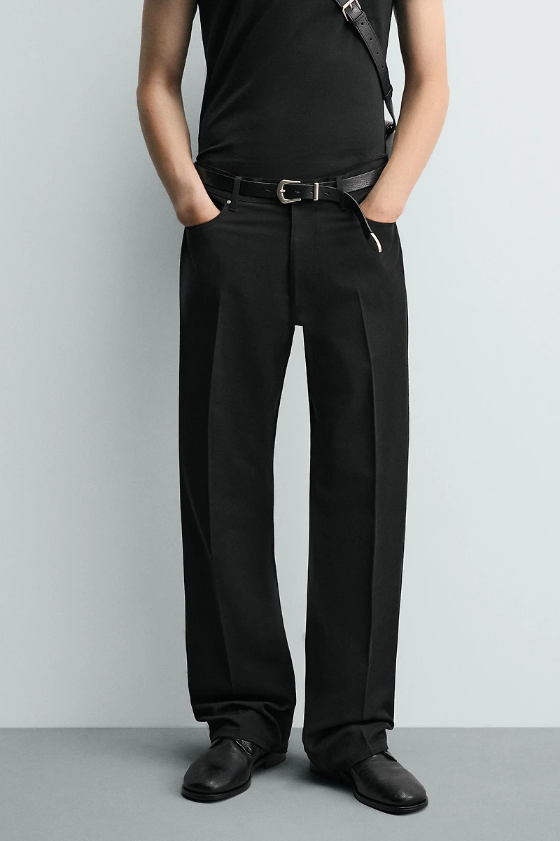 FLARE FIT TEXTURED PANTS