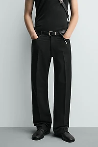 FLARE FIT TEXTURED PANTS
