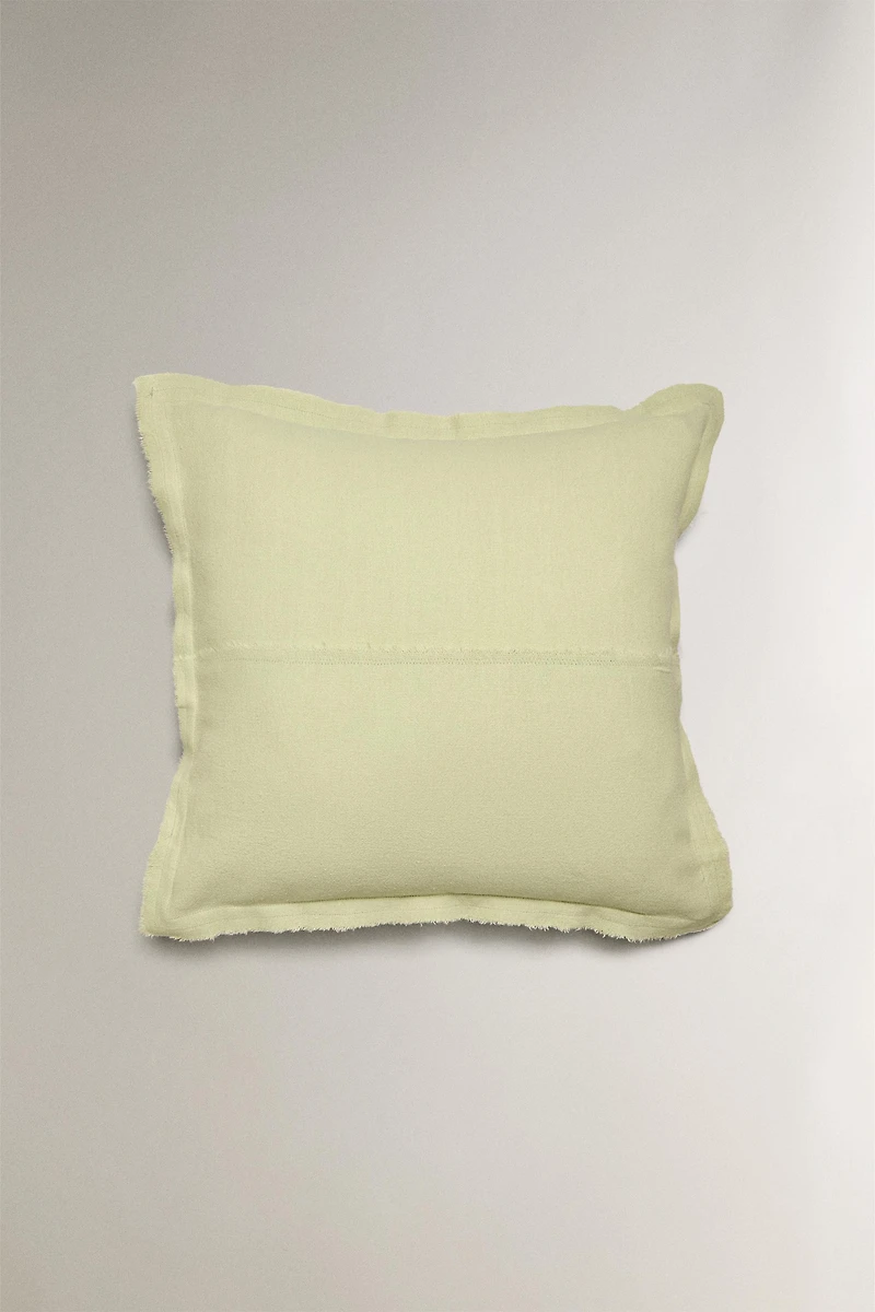 FRINGED THROW PILLOW COVER