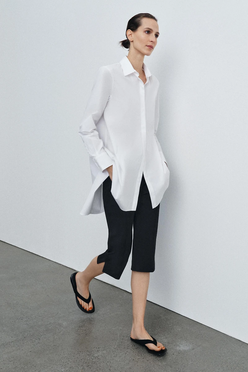 ZW COLLECTION ASYMMETRIC POPLIN SHIRT