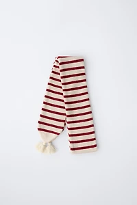 KNIT STRIPED SCARF WITH WOOL