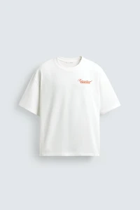 CONTRASTING TEXT PRINT T-SHIRT