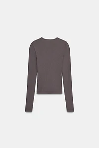 LONG SLEEVE RIBBED TOP