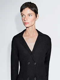 Cardigan double boutonnage 100 % laine
