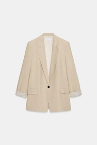VESTE AVEC LIN À MANCHES RETROUSSÉES