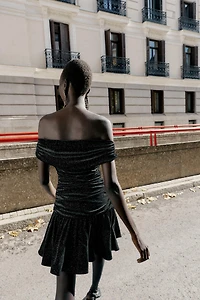 SPARKLY VELVET MINI DRESS