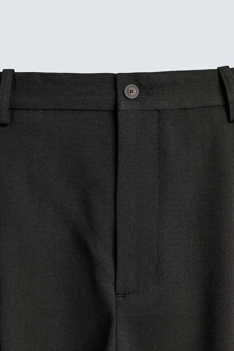 WOOL BLEND PLEATED PANTS