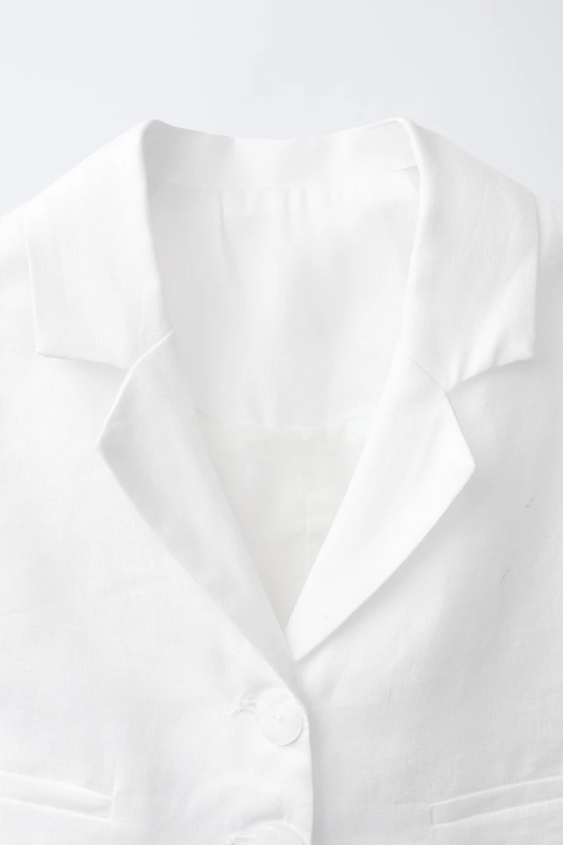 CROPPED 100% LINEN BLAZER