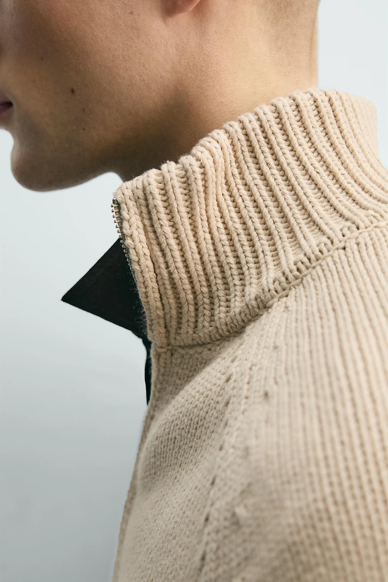 WASHED TEXTURED KNIT JACKET