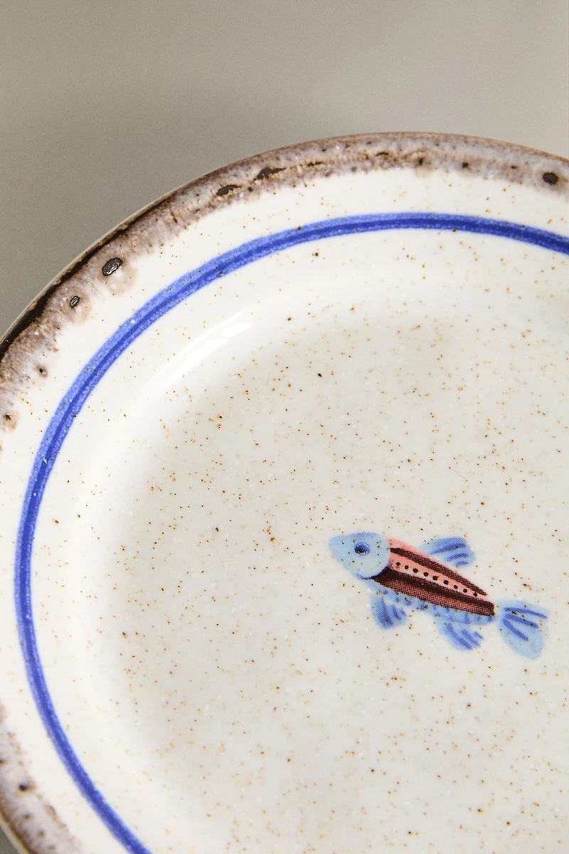 STONEWARE FISH SIDE PLATE