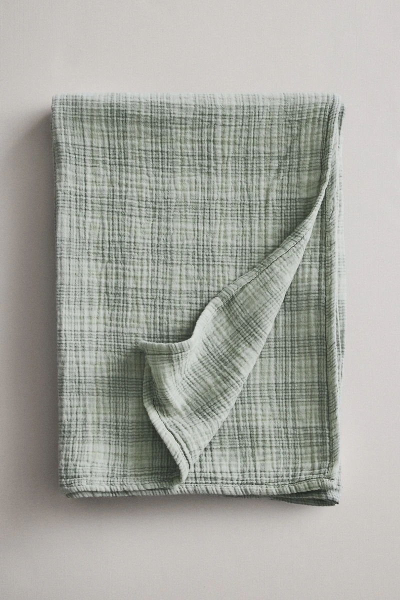 PLAID CHIFFON BLANKET