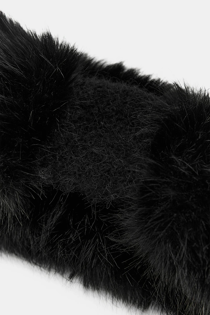 FAUX FUR HEADBAND TURBAN