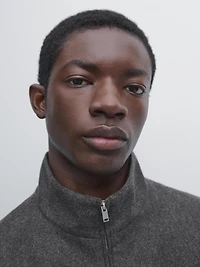 Veste bomber en laine mélangée