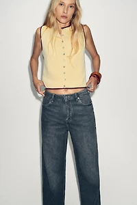 CONTRAST TRIM KNIT TOP