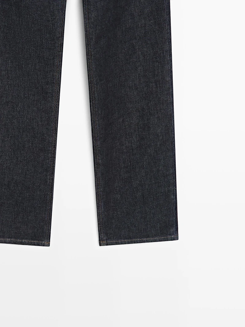 High-waist straight-leg jeans