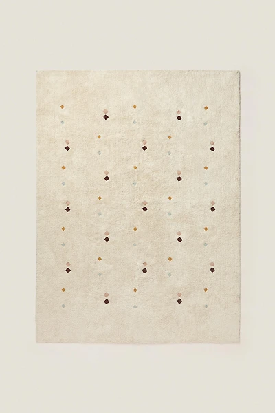 CHILDREN’S MULTICOLORED EMBROIDERED DIAMOND RUG