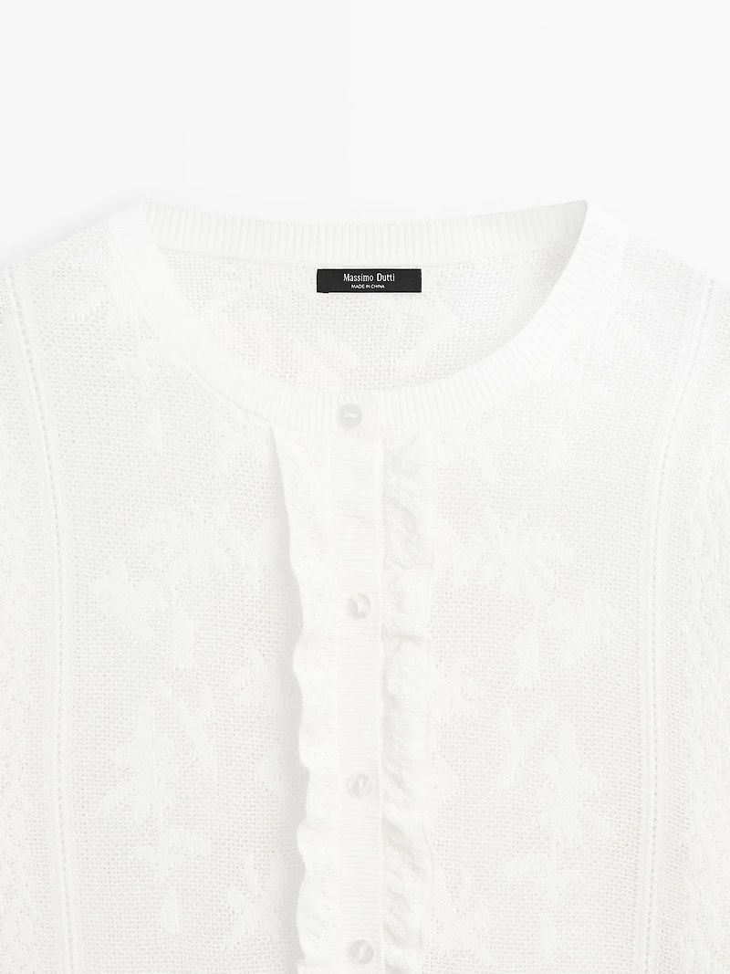 Long sleeve openwork cardigan