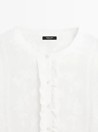 Long sleeve openwork cardigan