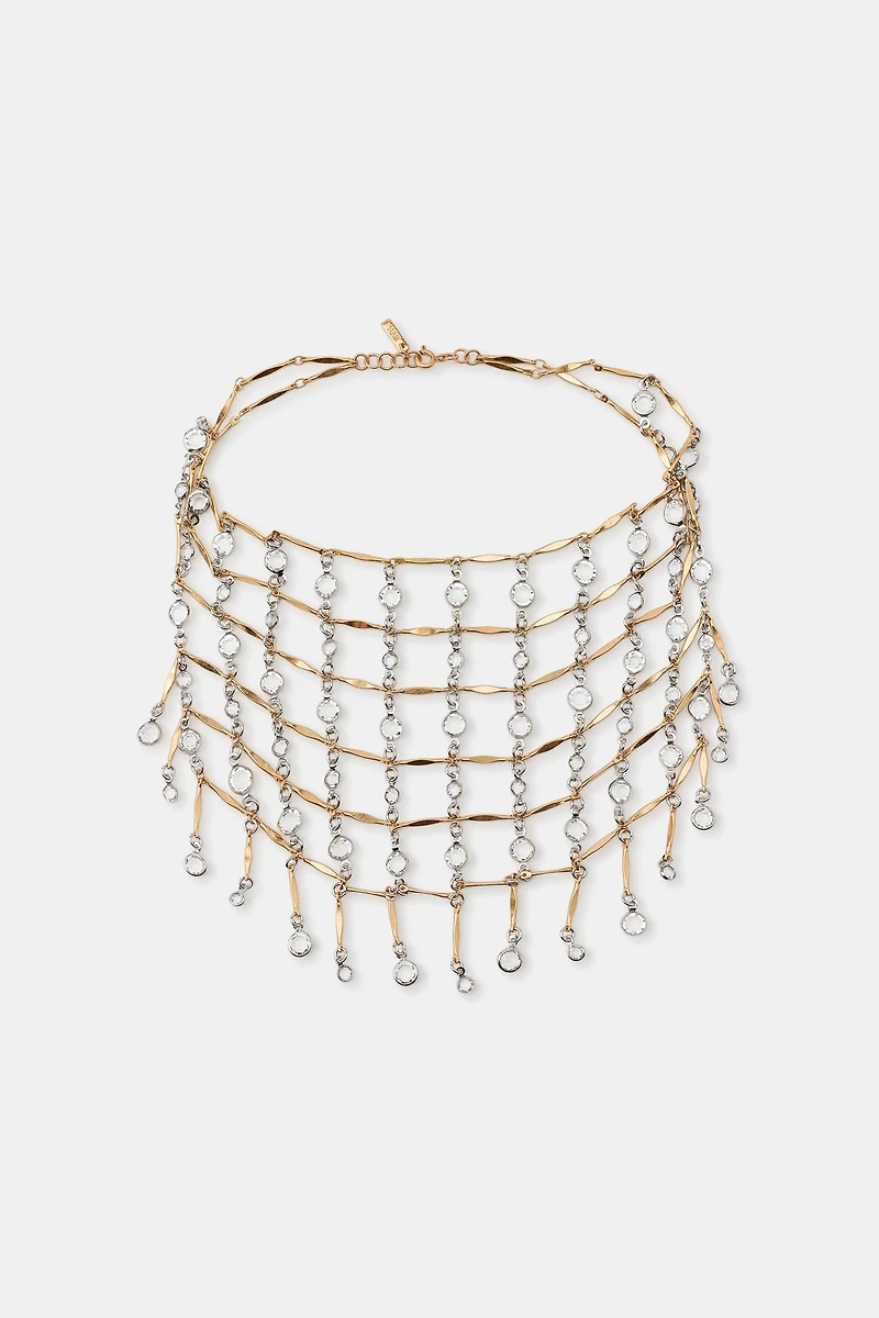 JEWELED METAL NECKLACE