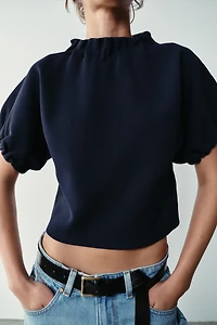 RUCHED KNIT TOP