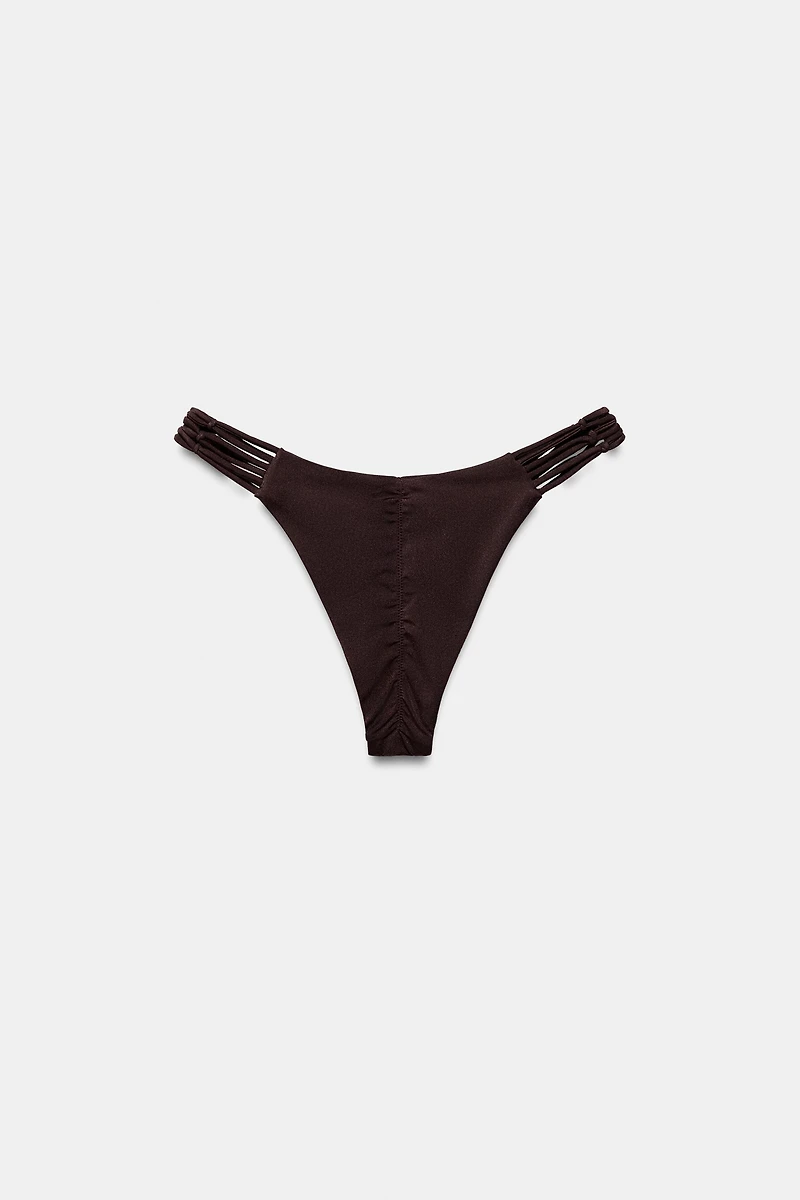 RUCHED CROCHET BIKINI BOTTOMS