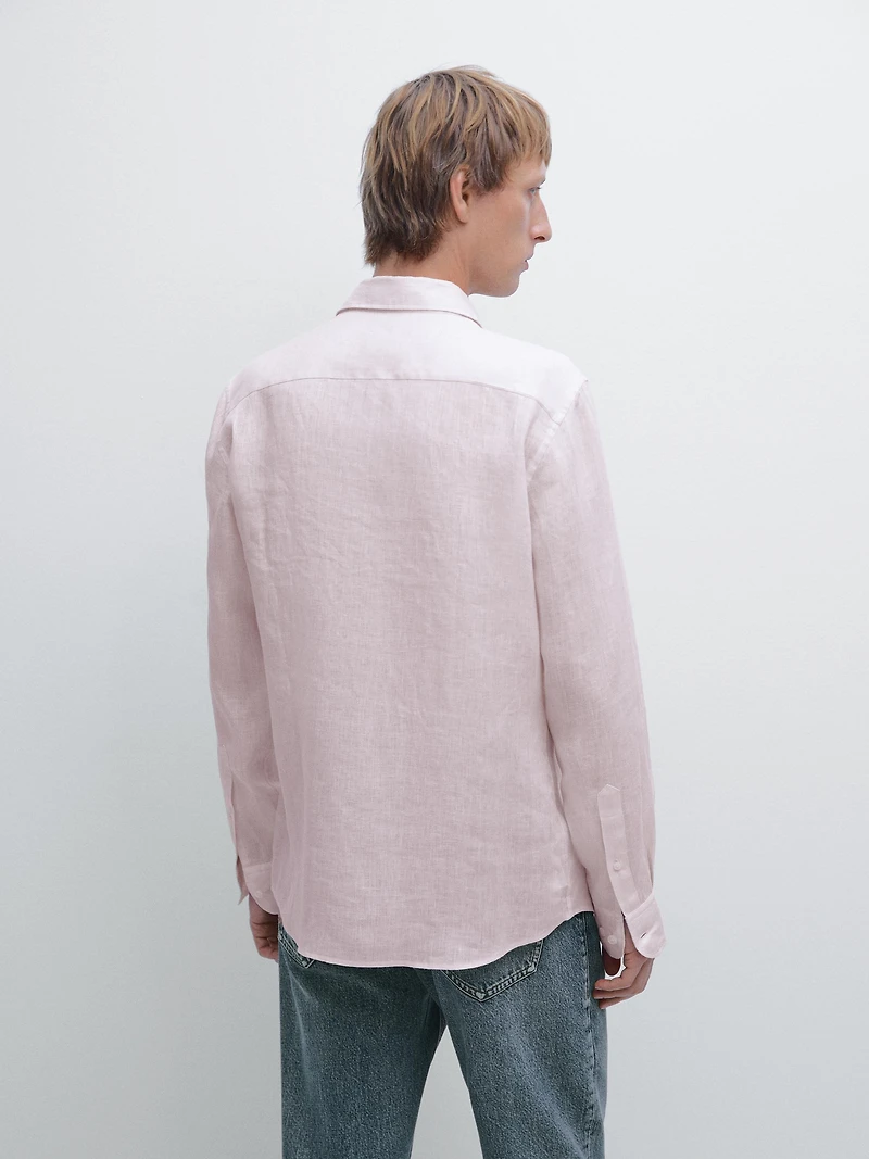 100% linen slim fit shirt