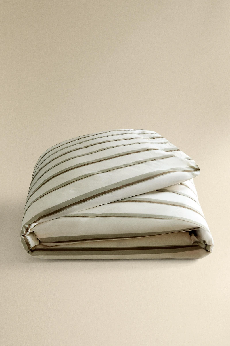 COTTON PERCALE DUVET COVER WITH BANDS (300 THREAD COUNT)