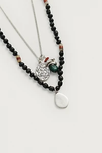 MIXED BEADED NECKLACE PACK OF 2