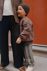 STRIPED WOOL BALLOON PANTS