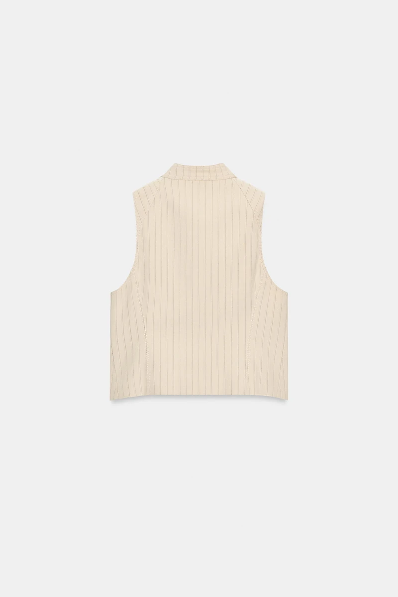STRIPED ZIP-UP VEST
