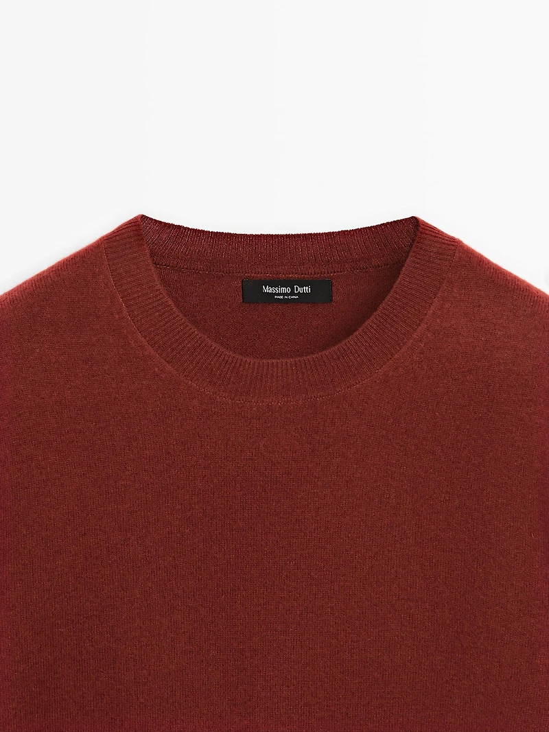 Wool blend crew neck sweater