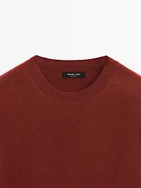 Wool blend crew neck sweater