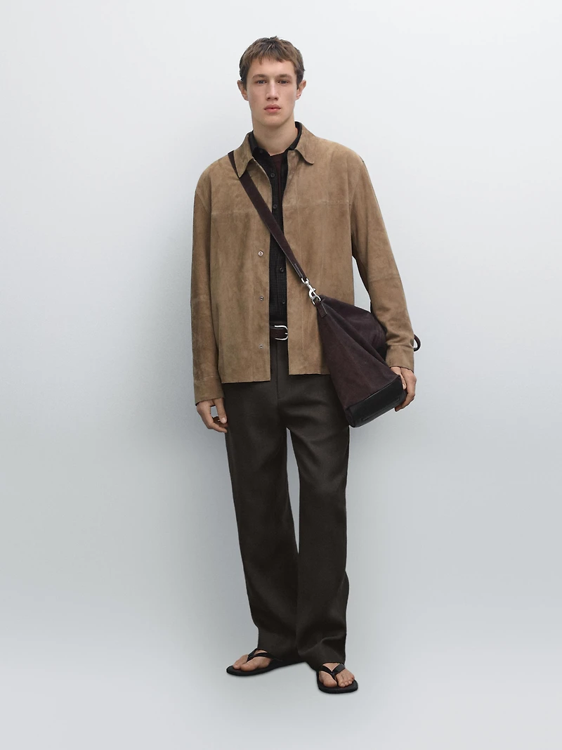 Surchemise en cuir finition daim