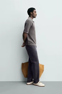 RELAXED FIT KNIT POLO SHIRT