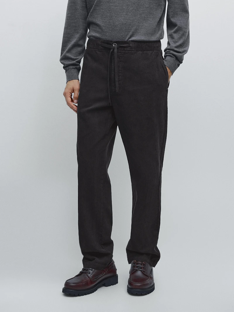 Corduroy jogger fit trousers