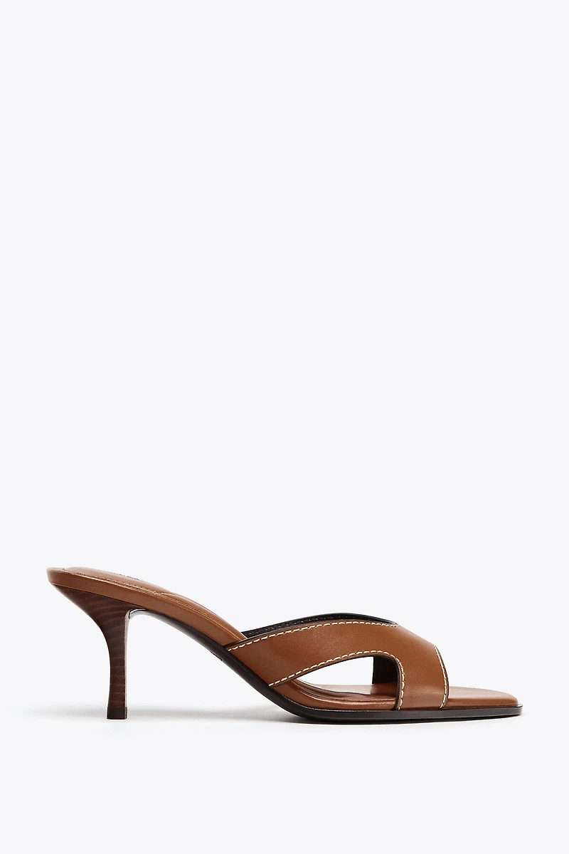 STITCHED HEEL SANDALS