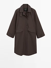 Trench coton détail velours côtelé