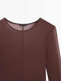 Long sleeve silk T-shirt