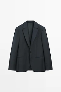 Striped wool blend suit blazer