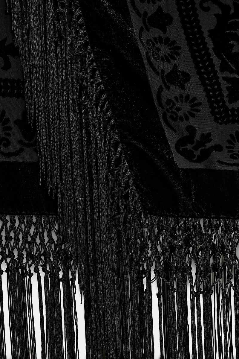 ZW COLLECTION LIMITED EDITION FRINGED VELVET SKIRT