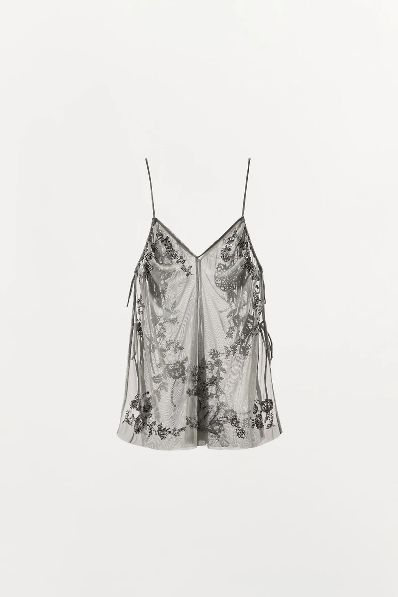SEQUIN EMBROIDERED TOP