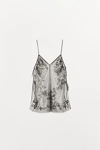 SEQUIN EMBROIDERED TOP