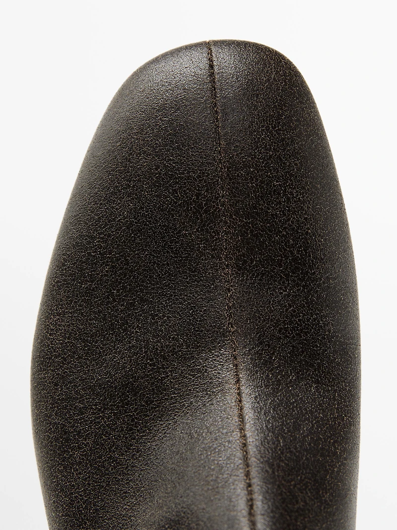 Leather heeled ankle boots