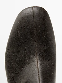 Leather heeled ankle boots