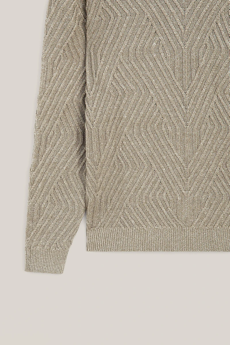 Linen blend Aran knit sweater - LIMITED EDITION